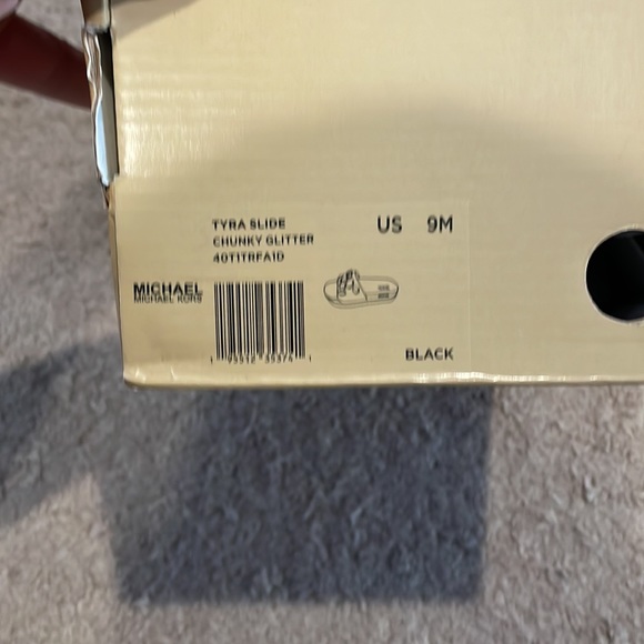 Michael Kors Tyra Jewel Embellished Glitter Slide Sandel - Picture 3 of 4